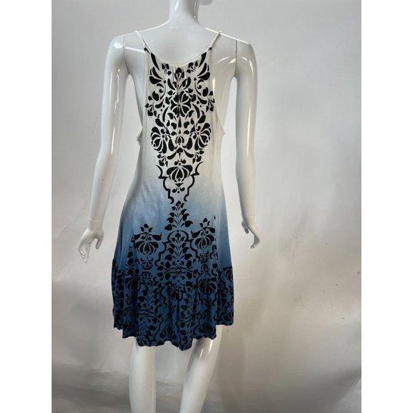 Testament Spaghetti Stap Ombre Sun Dress Size Medium Blue Cotton Blend - Picture 16 of 16